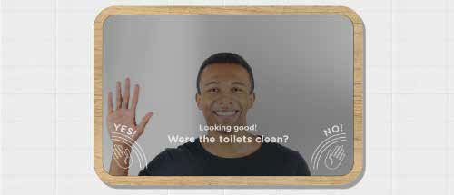 Interactieve toiletspiegel voor meningen en behoeften 2019